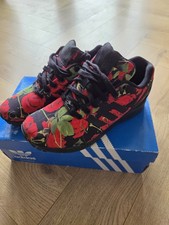 Adidas Originals ZX Flux Red Roses Trainers Size 5 UK VGC Running Shoes No Box