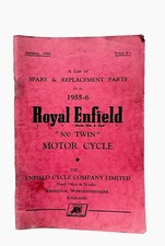 A list of Spare & Replacement Parts for the 1955-6 Royal Enfield  "500 Twin"