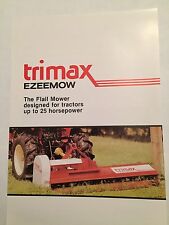 TRIMAX Ezeemow Flail Mower for Compact Tractors 1980s Original Vintage Brochure