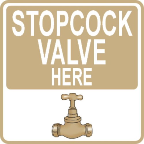 Stopcock valve here - here, sign