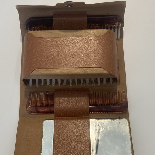 Vintage travel brush comb - &,