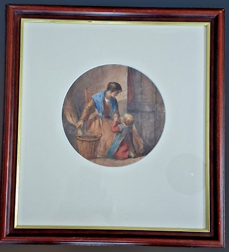 Antique victorian watercolour - antique,