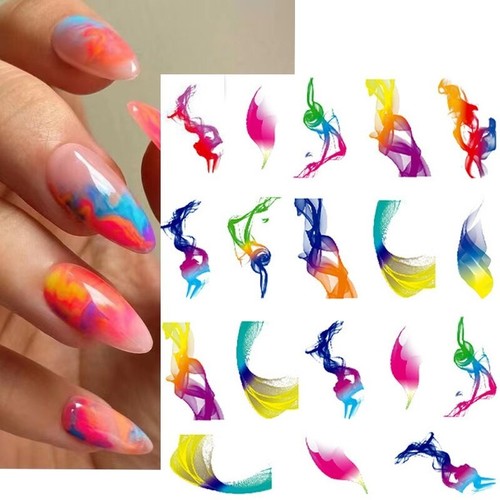 Nail art stickers neon rainbow - stickers,