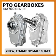 Hydraulic Aluminium 20kW PTO Gearbox, Group 2 & 3 Pumps, QRC Female & Male Shaft