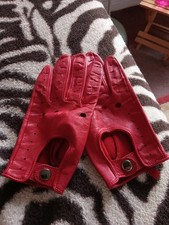 Driver's Red Leather  Gloves