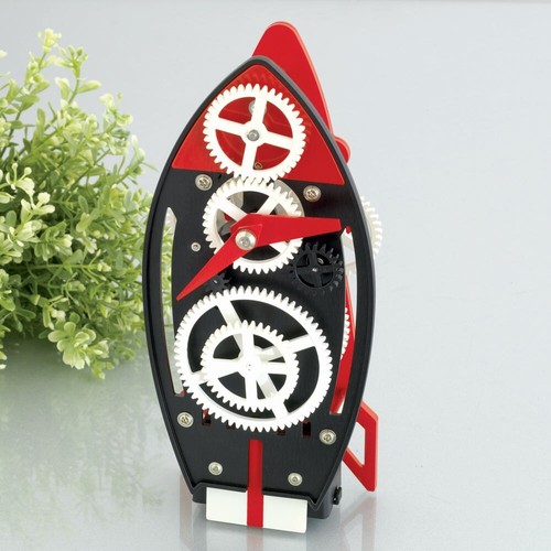 Rocket shaped gear clock - gear,