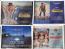 4 x Cinema Quad Posters 40x30 Original Joblot. Crocodile Dundee, Dragnet, etc