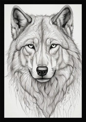 Wild wolf art pristine - art, framed
