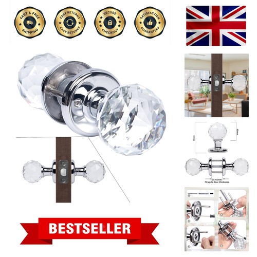 Crystal door handles pair - crystal,