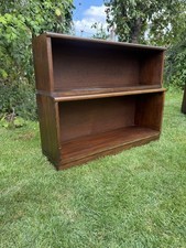 Antique oak low sectional bookcase barristers 