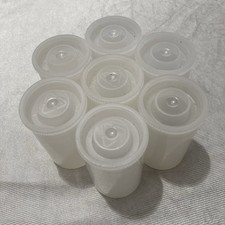 Kodak 35mm (empty) Film Canisters x 7: clear/transparent tubs & lids - no labels