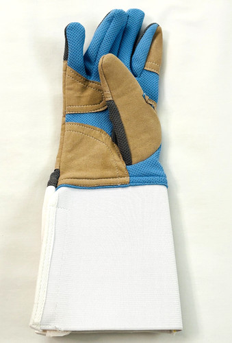Blue gauntlet fencing glove - gauntlet,