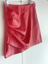 Women's Zara Red Faux Leather Mini Skirt Size S