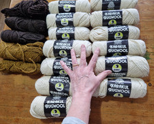 Job Lot Vintage DMC Rug Wool - Pure New Wool - Cream - Brown - Tan