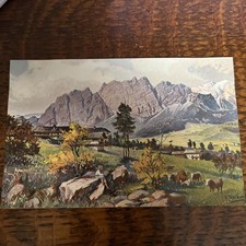Vintage Mountain Scene With