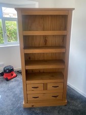 Oak Furniture Land Book Case with Cupboard