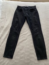 Zara Mens Black Denim Ripped