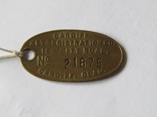 Vintage British Key & Property Registry Fob/Tag/Ring Hand In Police Cardiff,Glam
