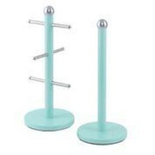 Seafoam Green Kitchen Roll Holder Mug Tree Set