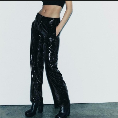 Zara black velvet - velvet, trousers