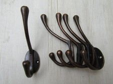 Cast iron Rustic hat & coat hook vintage old English Victorian retro pegs