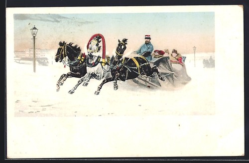 Horse drawn sleigh - sleigh, troika