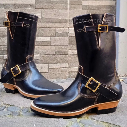 Shining black calf - black,