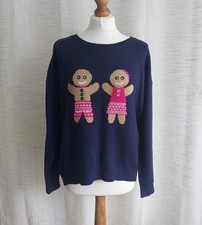 Marks And Spencer Women's Christmas Jumper Navy Size L