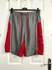 Speedo Mens Grey & Red Swim /