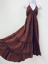 Cotton Dress Long Burgundy