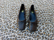 Riva Brown leather Safari pattern shoes made in italy UK size 6 EU size 39 