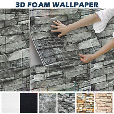 80Pcs Self Adhesive 3D Tile Foam Stick Wall Paper Brick Wall Sticky Wallpaper UK