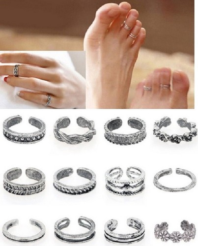 Set toe rings gold or - set, 12