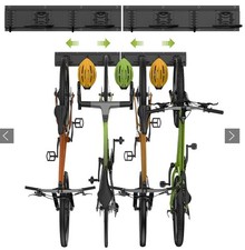 Space-Saving Bike Wall Mount Rack for 4 Bikes & 3 Helmet Hooks – Housolution