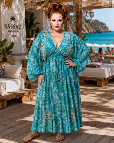 Plus size aqua embellished - size,