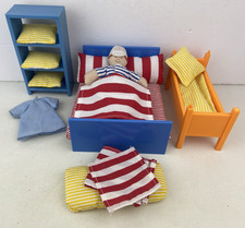 IKEA Dolls House Bedroom Furniture Bundle X10 Beds Shelves Pillows Duvets Figure