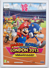 Mario & Sonic London 2012 Olympics RARE Wii 42cm x 59cm Promotional Poster #3