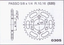 Rear Sprocket for Honda NX650M