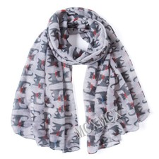 Long Grey Cat Scarf Rectangle