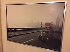 LARGE LONDON WESTMINSTER BRIDGE BIG BEN & RED BUS 2007 PRINT PICTURE ART CANVAS