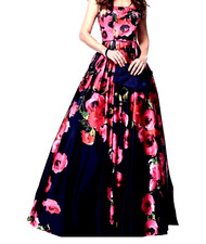 Jovani size 18-20 Red and Black Floral Printed Maxi Ballgown Stunning Dress