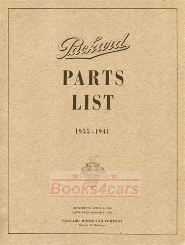 Packard parts manual six eight - manual,
