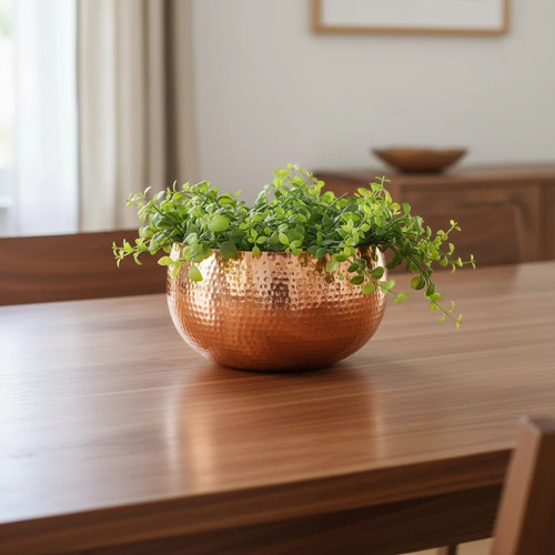 Hammered copper bowl - copper, planter