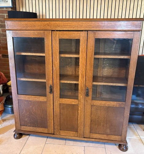 Vintage oak glazed - oak, bookcase