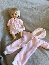 Vintage 90s Tiny Tears Doll With Original Dress And Snowsuit