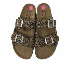 AUTENTI by PENTA Double Buckle Animal Print Leather Sandals - UK 5/EU 38 - £50