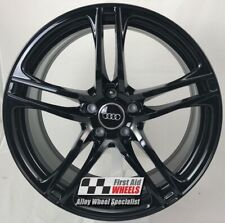 R464BS Exchange AUDI R8 V8 4X 19" GENUNE 5 TWIN SPOKE SATIN BLACK ALLOY WHEELS