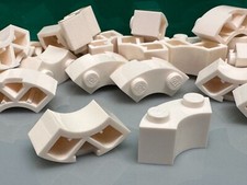 LEGO Curved Round Corner Brick 2x2, 85080, Gold, White, Tan, Black, 10 Pieces