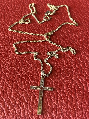 9ct gold pattern cross rope - pattern, &