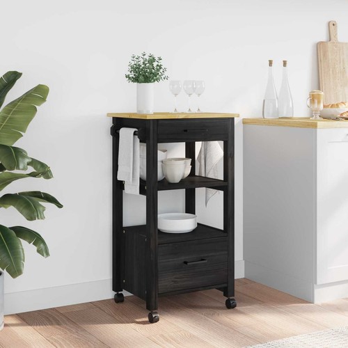 Kitchen trolley black - kitchen, solid